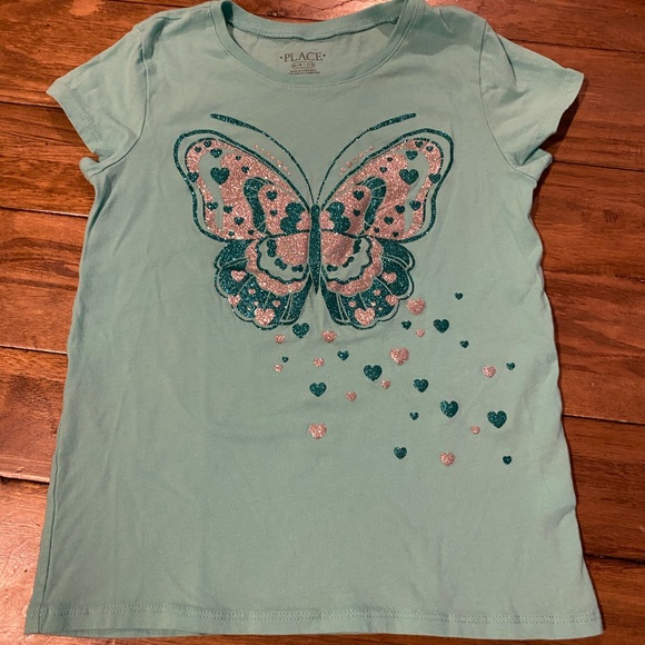 NWOT never worn girls 7/8 glitter butterfly tee